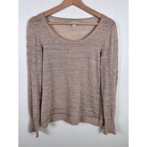 Banana Republic Women's Size Medium Soft Thin Stretch Tan Long Sleeve Sweater